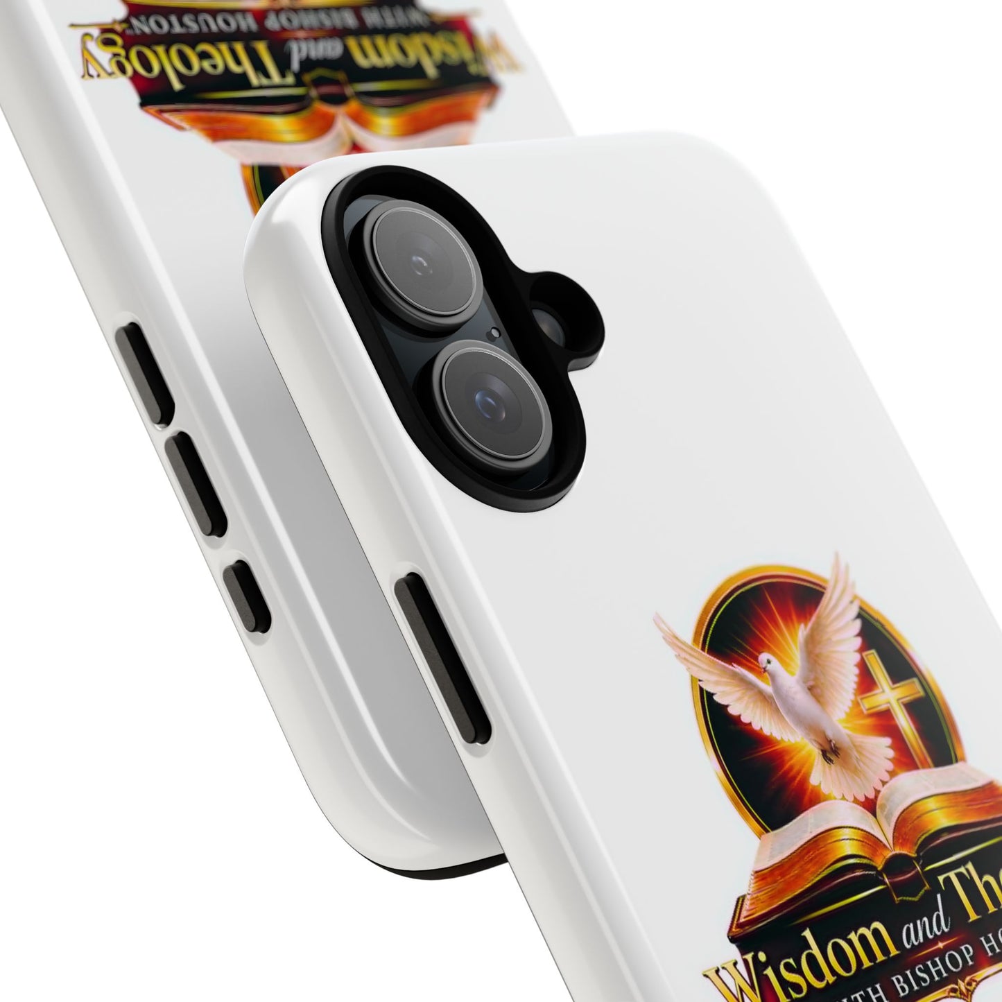 Wisdom and Theology Phone Case — Christian Dove & Cross Protective Tough Case