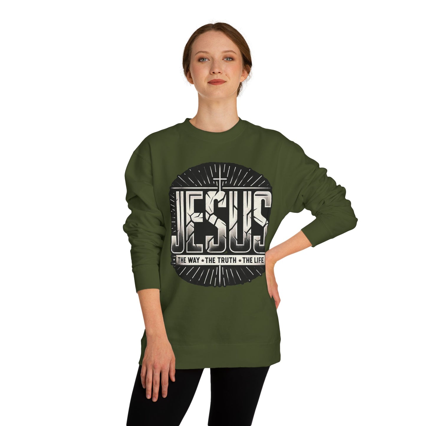 Jesus Faith Crewneck Sweatshirt – "Jesus: The Way • The Truth • The Life" Christian Pullover