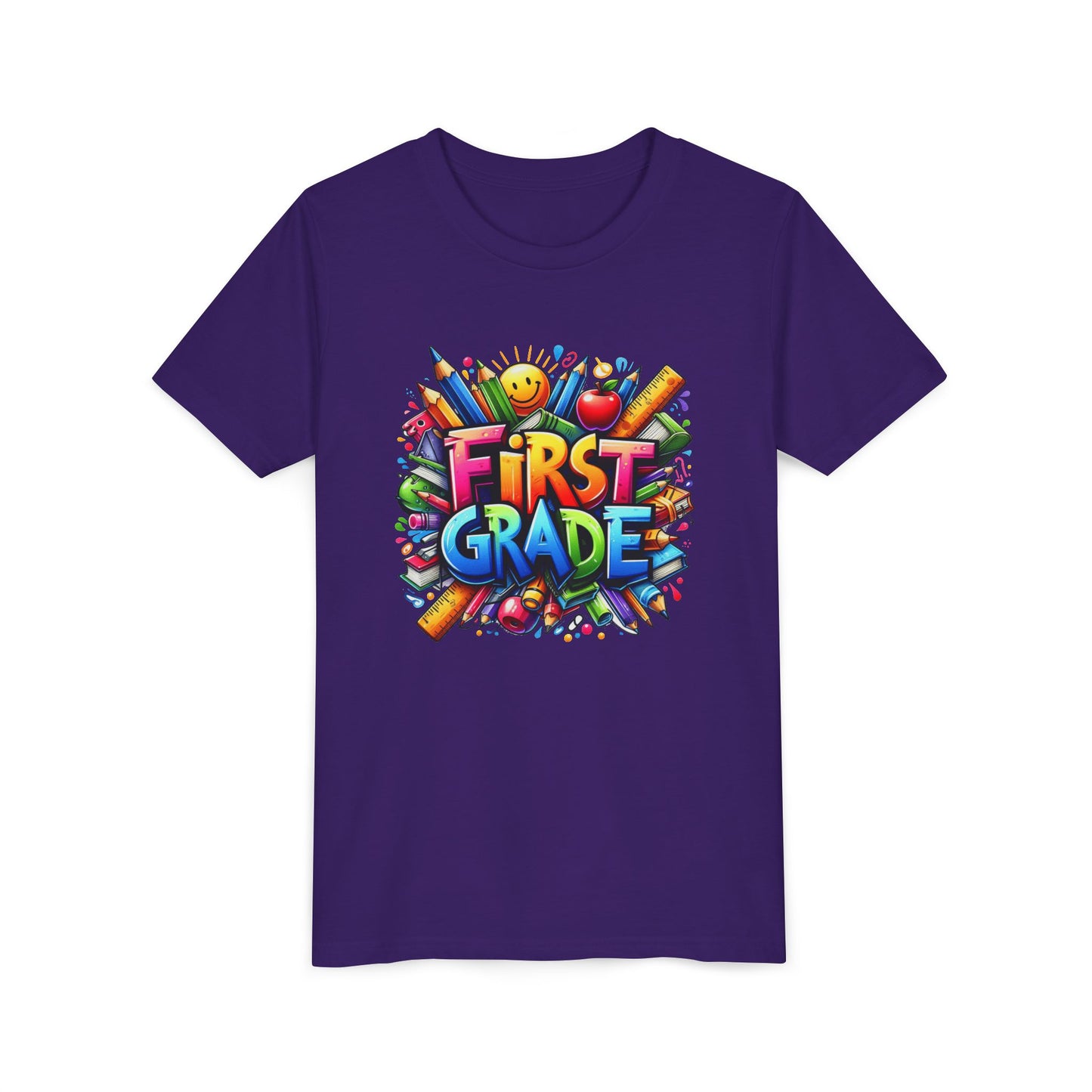 First Grade Kids Tee — Colorful Back-to-School Shirt for Boys & Girls