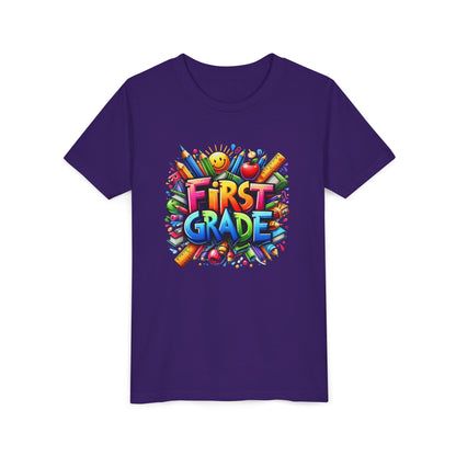 First Grade Kids Tee — Colorful Back-to-School Shirt for Boys & Girls