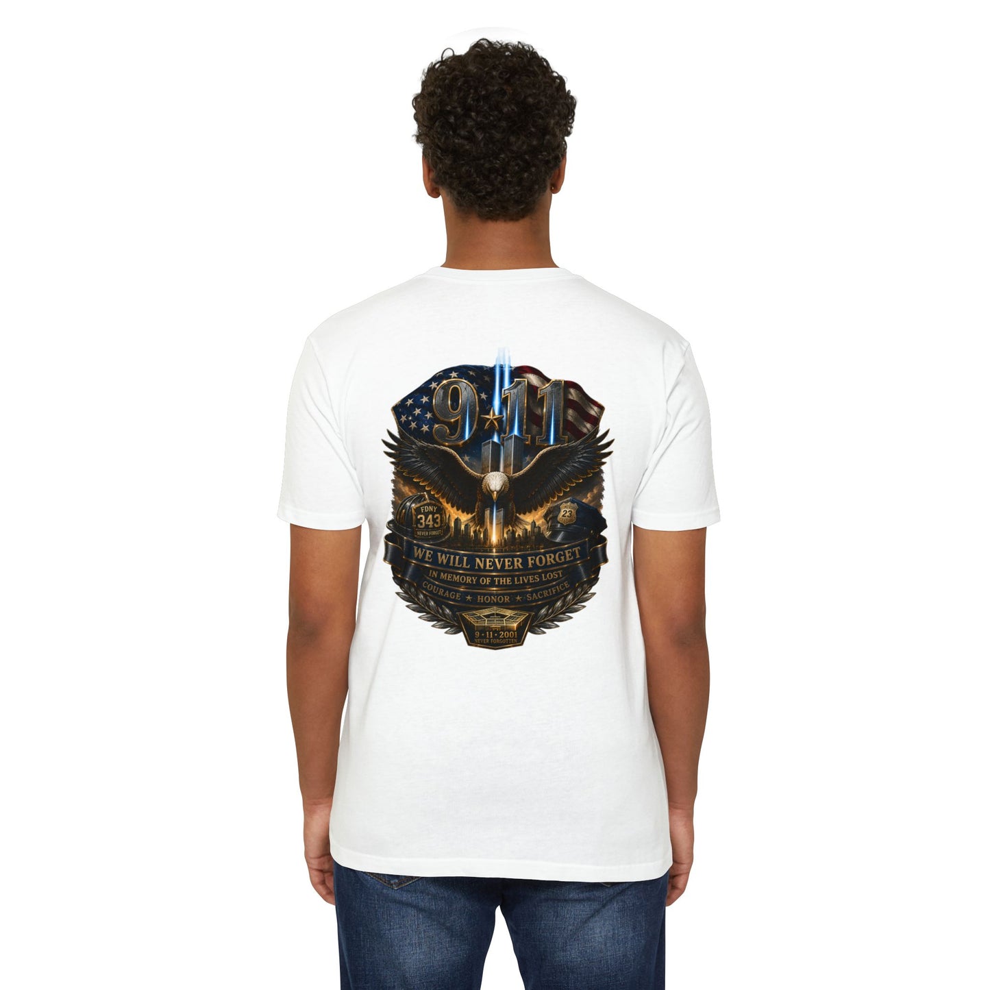 9/11 Remembrance T-Shirt — "We Will Never Forget" Tribute Tee