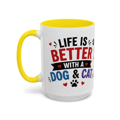 Dog and Cat Coffee Mug — 'This Is My Healer I'm A Cat' Cute Pet Lover Accent Mug (11/15oz)