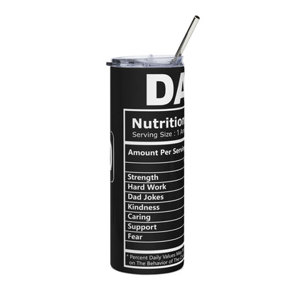 Best Dad Ever Stainless Steel Tumbler — 20oz Travel Cup with 'Nutrition Facts' Design