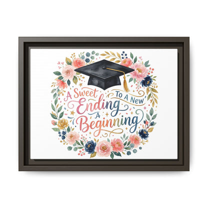 Graduation Canvas Print – “A Sweet Ending to a New Beginning” Framed Wall Art
