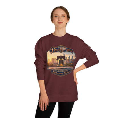 Pennsylvania Keystone State Sweatshirt — Liberty Bell & City Skyline Crewneck