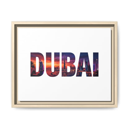 Dubai Photo-Text Matte Canvas Framed Wall Art