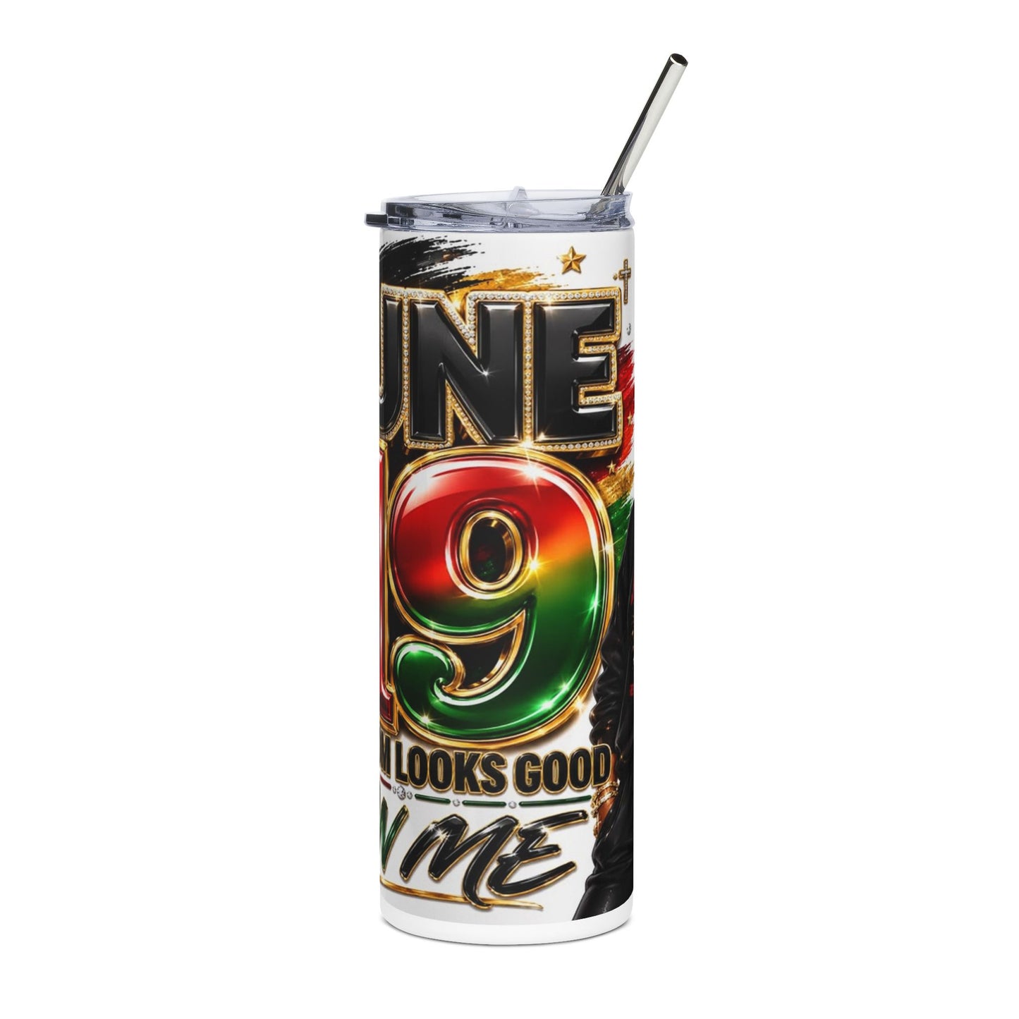 20oz Stainless Tumbler — Patriotic "June 19" Juneteenth Freedom Design