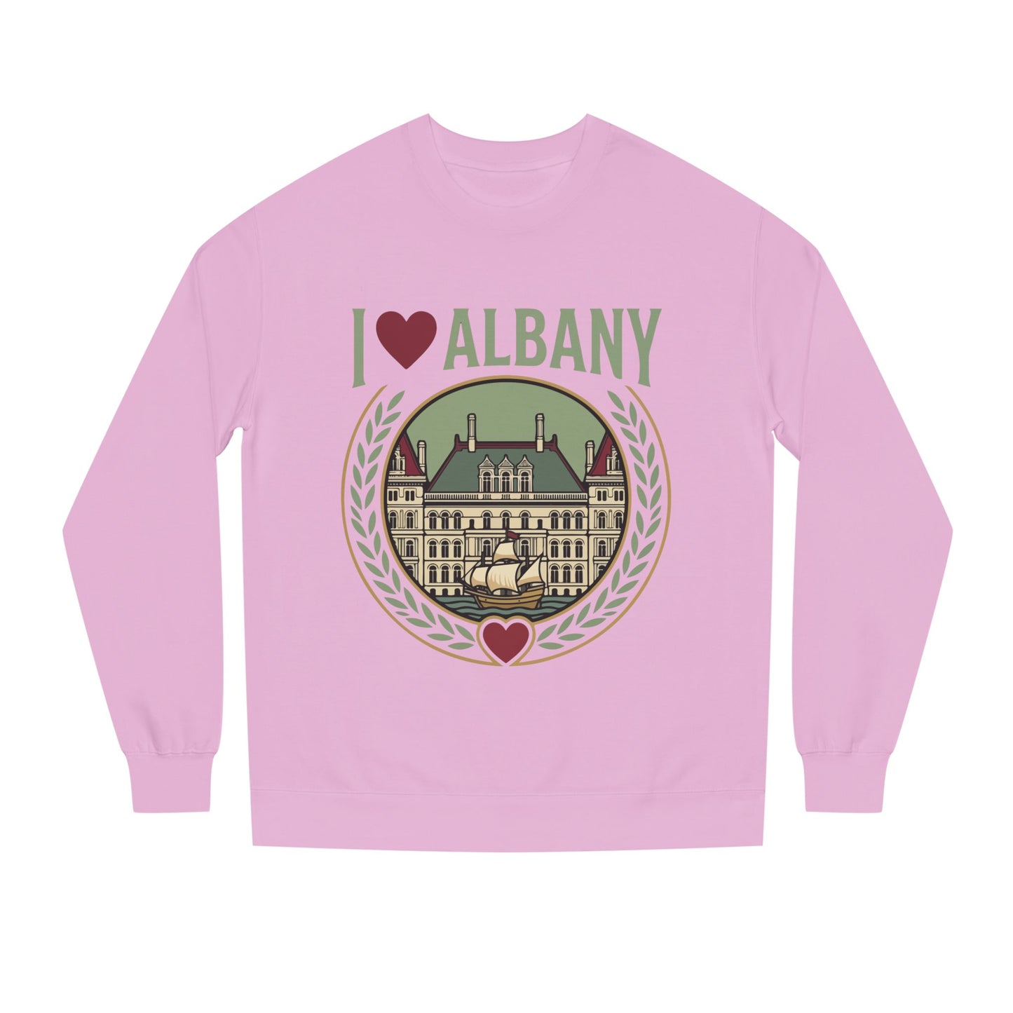 Albany Heart Crewneck Sweatshirt — I  Albany City Landmark Design