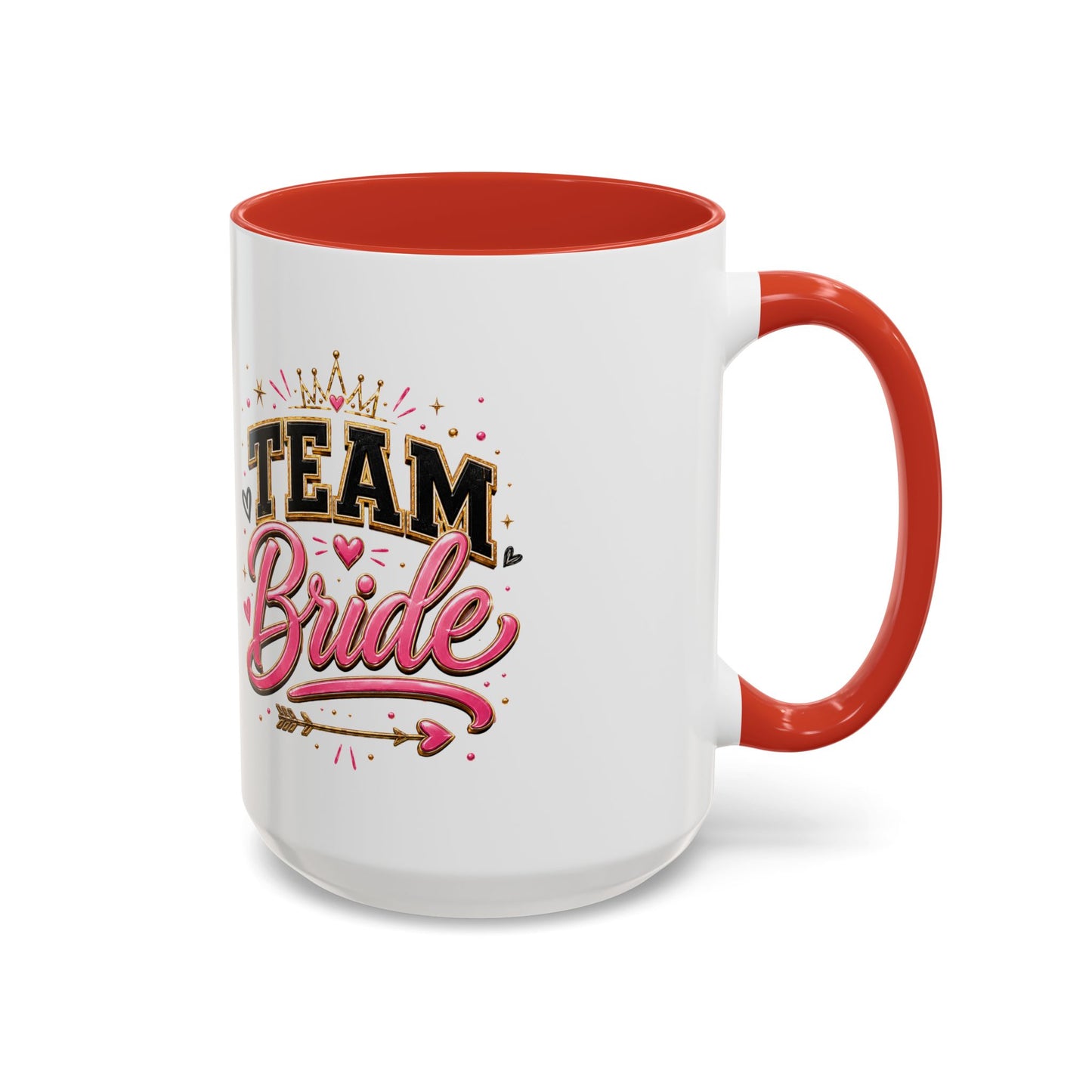 Team Bride Accent Coffee Mug — Pink & Gold Bachelorette Bridal Shower Gift (11/15 oz)