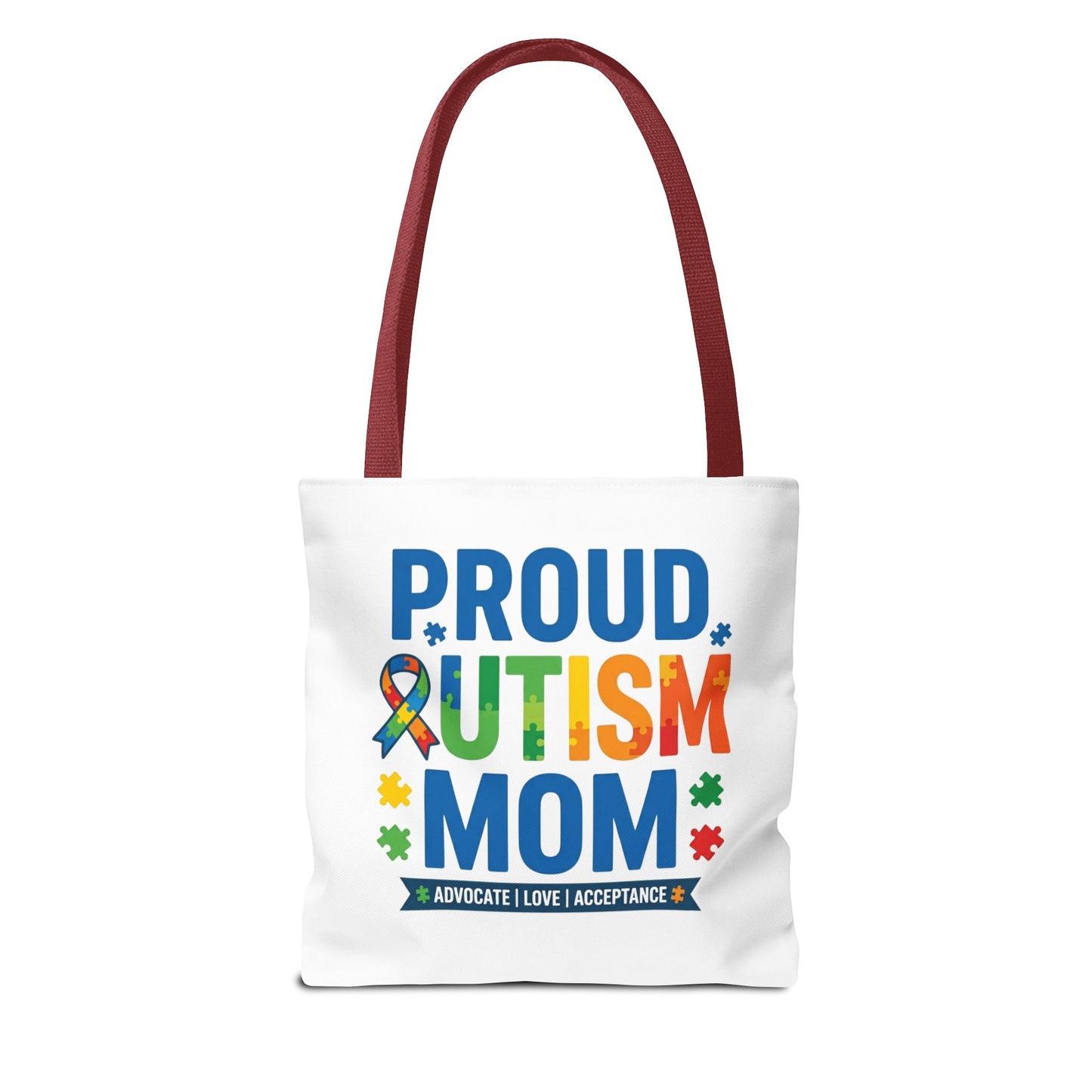 Proud Autism Mom Tote Bag — Advocate • Love • Acceptance Canvas Tote