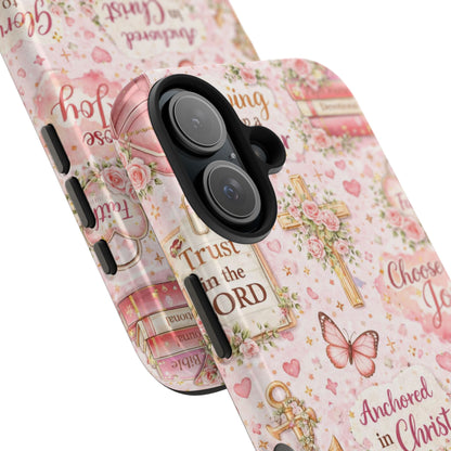 Anchored In Christ Phone Case | Christian floral iPhone Case