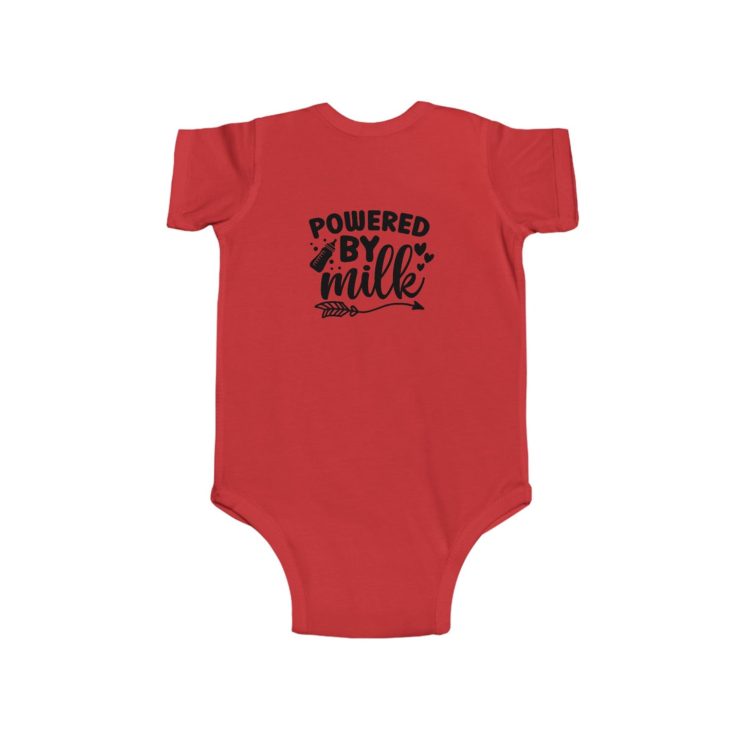 Baby Bodysuit - "Powered by Milk" Cute Infant Onesie, Newborn Gift