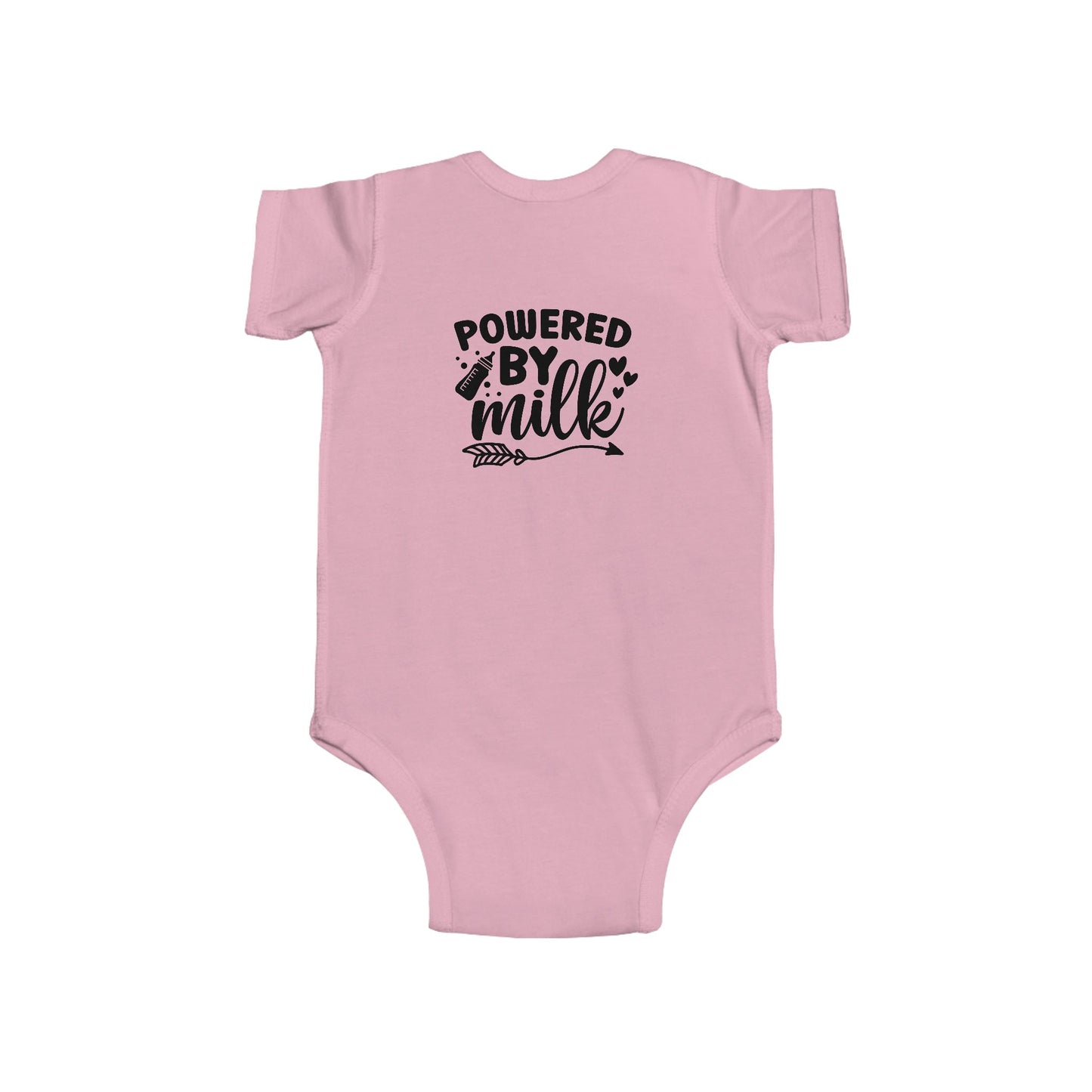 Baby Bodysuit - "Powered by Milk" Cute Infant Onesie, Newborn Gift