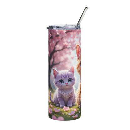 Cute Kitten Stainless Tumbler — 20oz Insulated Cat Travel Cup