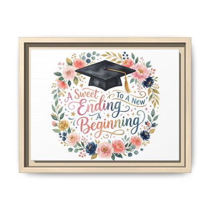 Graduation Canvas Print – “A Sweet Ending to a New Beginning” Framed Wall Art