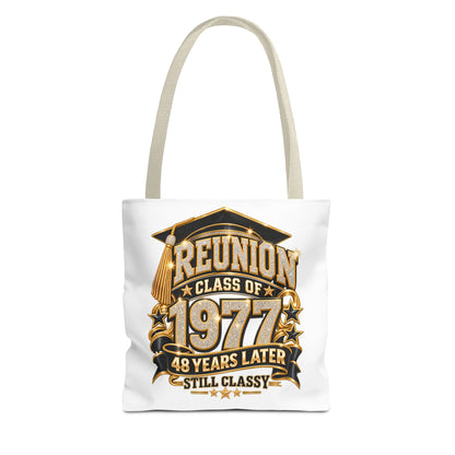 1977 Class Reunion Tote Bag — "Reunion Class of 1977: 48 Years Later Still Classy"