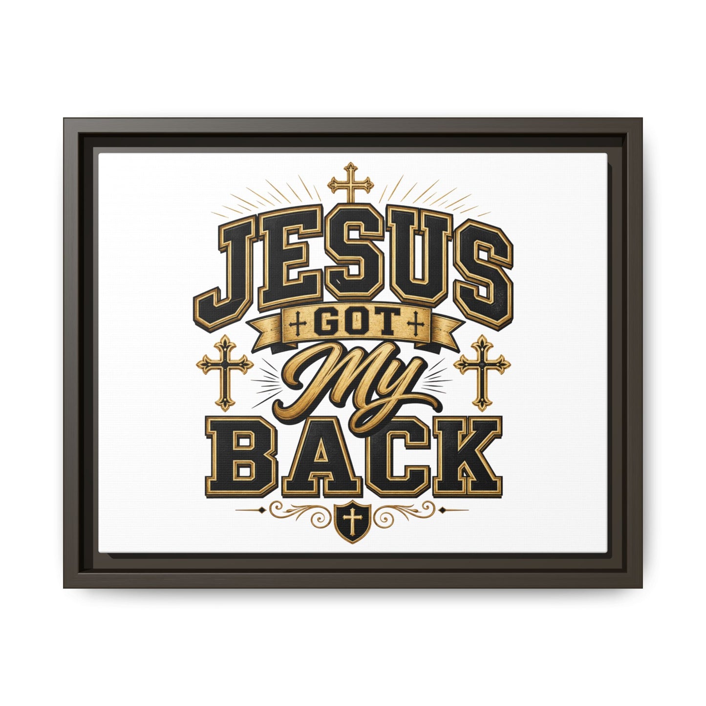 Jesus Got My Back Framed Canvas Wall Art