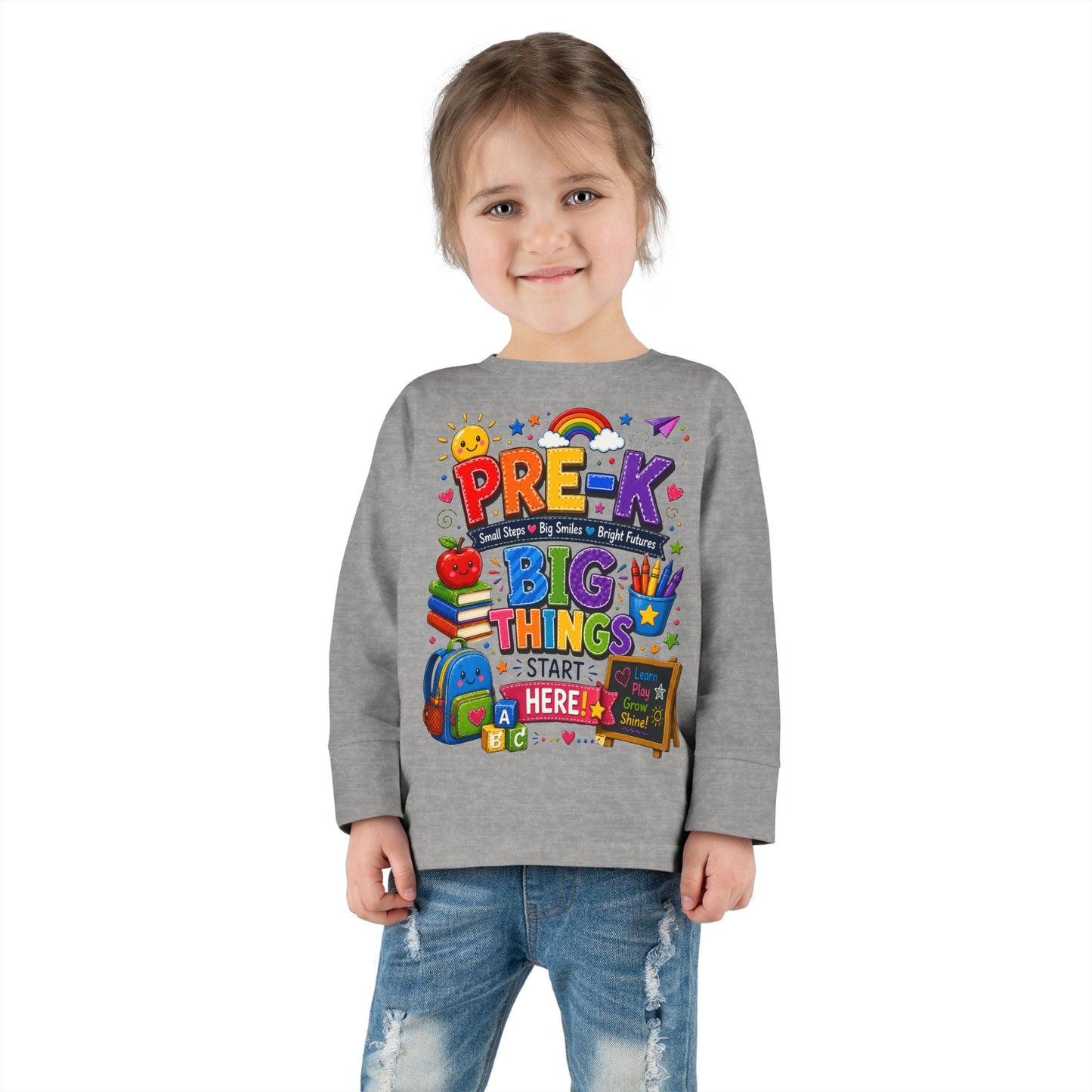 Pre-K Big Things Start Here Toddler Long Sleeve Tee