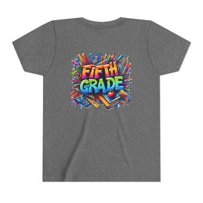 Fifth Grade Kid's Tee - Colorful School Supplies Back to School T-Shirt