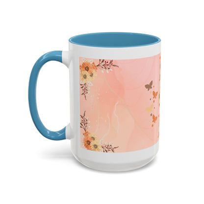 Mom Floral Accent Coffee Mug – Pink Butterfly Mother's Day Gift (11/15oz)