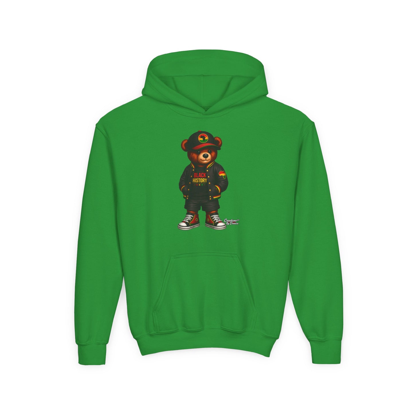 Youth Bear Hoodie — 'Follow Your History' Streetwear Kids Sweatshirt