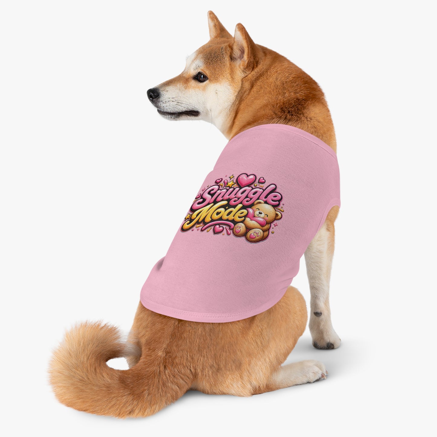 Snuggle Mode Pet Tank Top — Cute Teddy Heart Dog & Cat Shirt