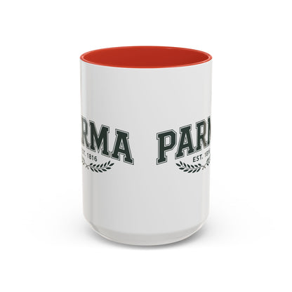 Parma Established 1816 Accent Coffee Mug — Vintage Collegiate Ceramic Coffee Cup