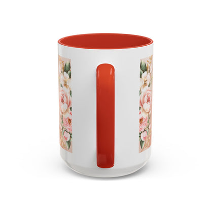 Mother's Heart Floral Accent Coffee Mug – “A Mother's Heart…Where Love Speaks the Loudest” (11/15oz)
