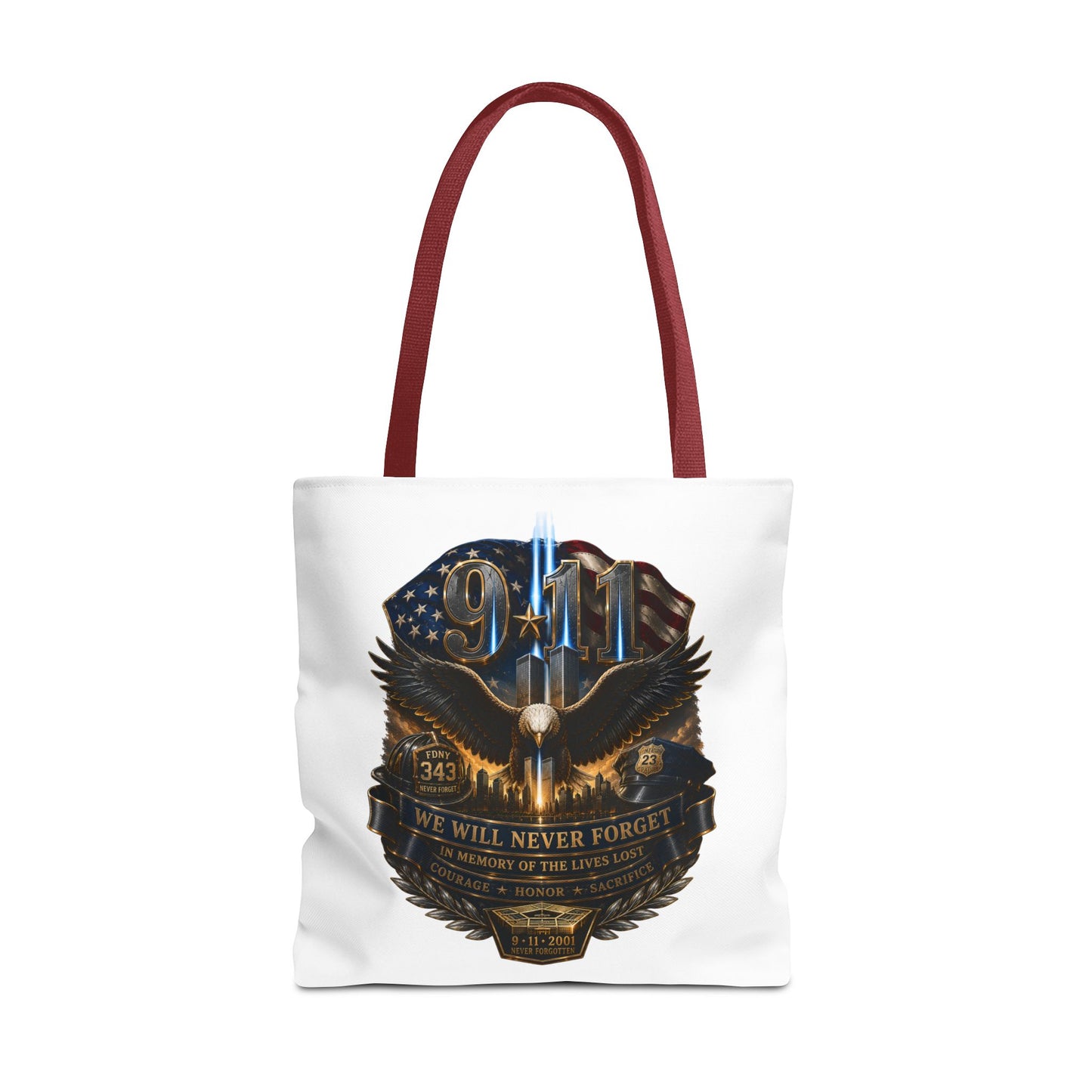 9/11 Memorial Eagle Tote Bag – Never Forget Tribute Tote