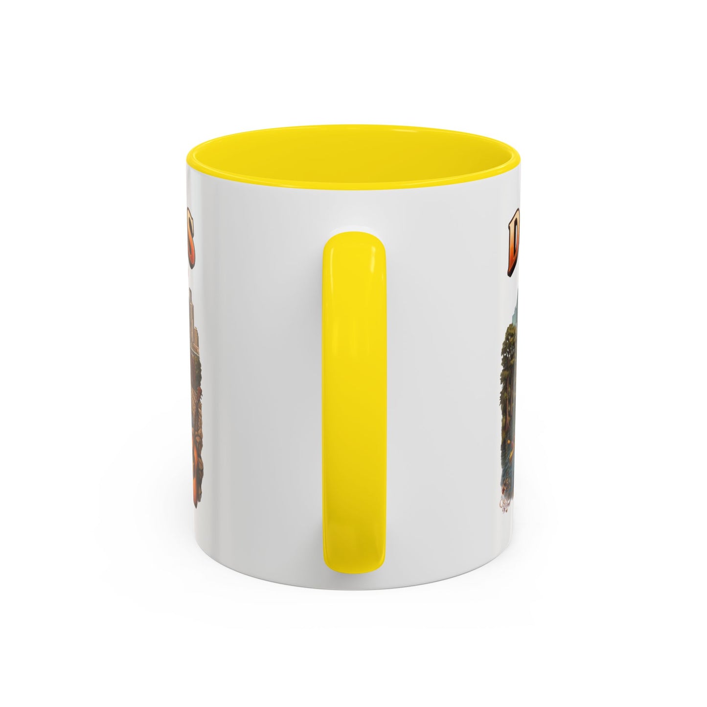 Dallas Skyline Accent Coffee Mug — Texas Souvenir Mug with Guitar & Cityscape