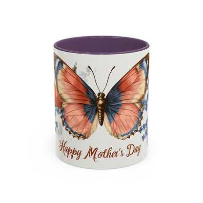 Mother's Day Butterfly Coffee Mug - 'Happy Mother's Day' Floral Accent Mug