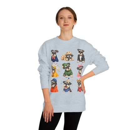Cute Puppy Grid Sweatshirt — Watercolor Dogs Crewneck