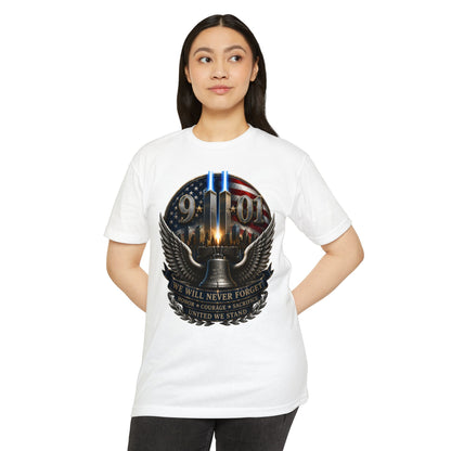 9/11 Never Forget Memorial T-Shirt — Twin Towers Tribute Tee