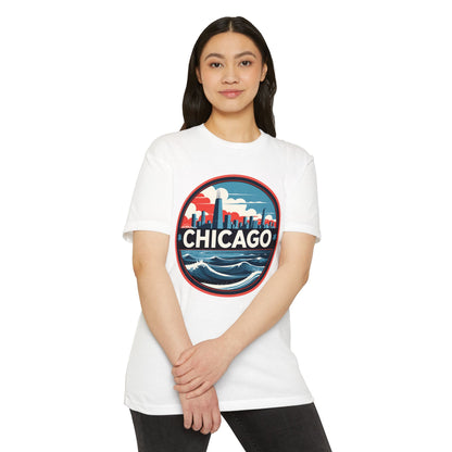Chicago Skyline Wave T-Shirt — Retro Cityscape Tee