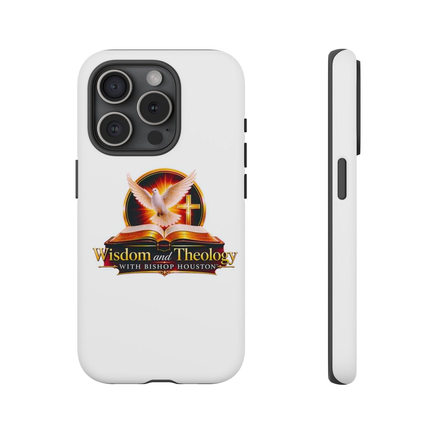 Wisdom and Theology Phone Case — Christian Dove & Cross Protective Tough Case
