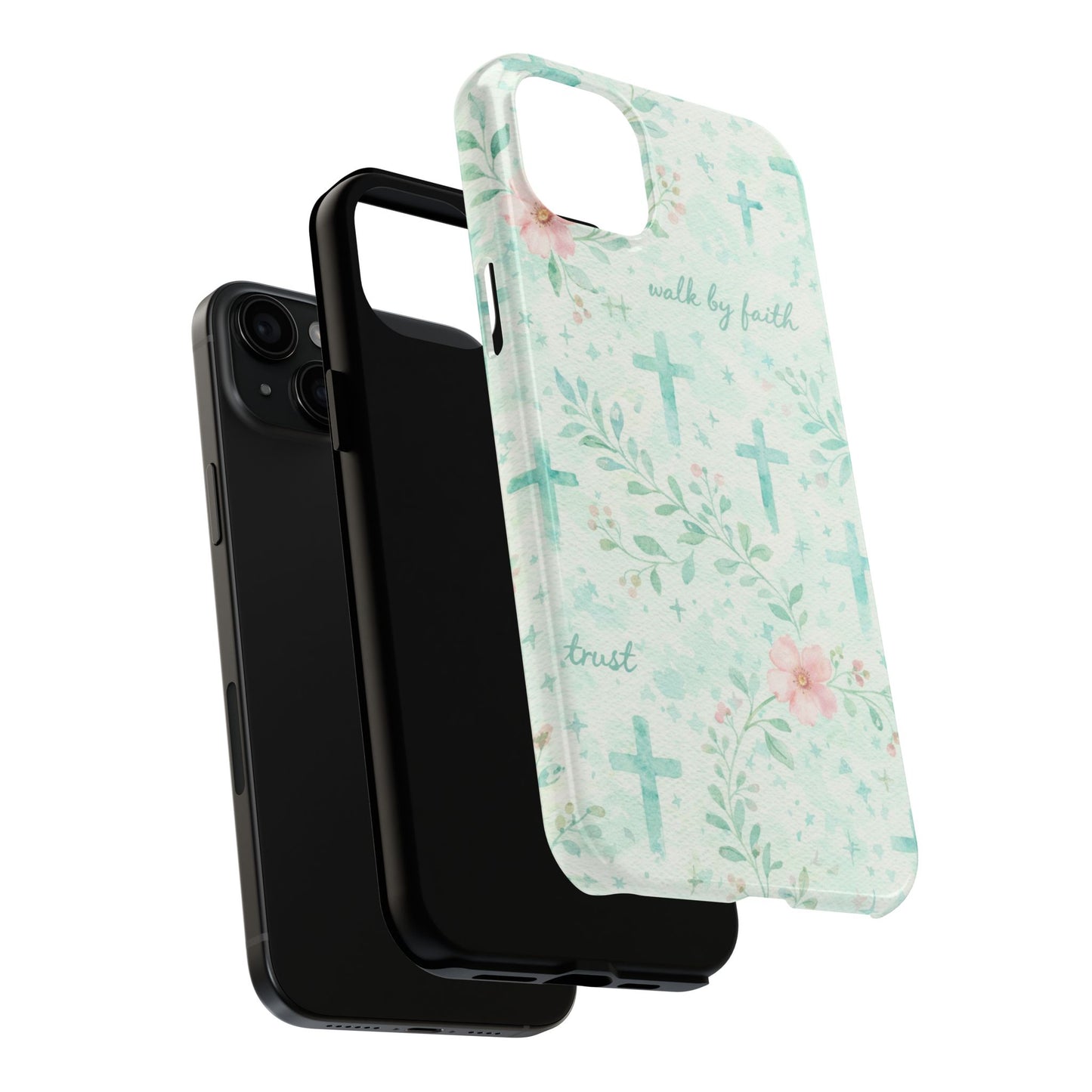 Walk By Faith Phone Case | Christian floral iPhone Case