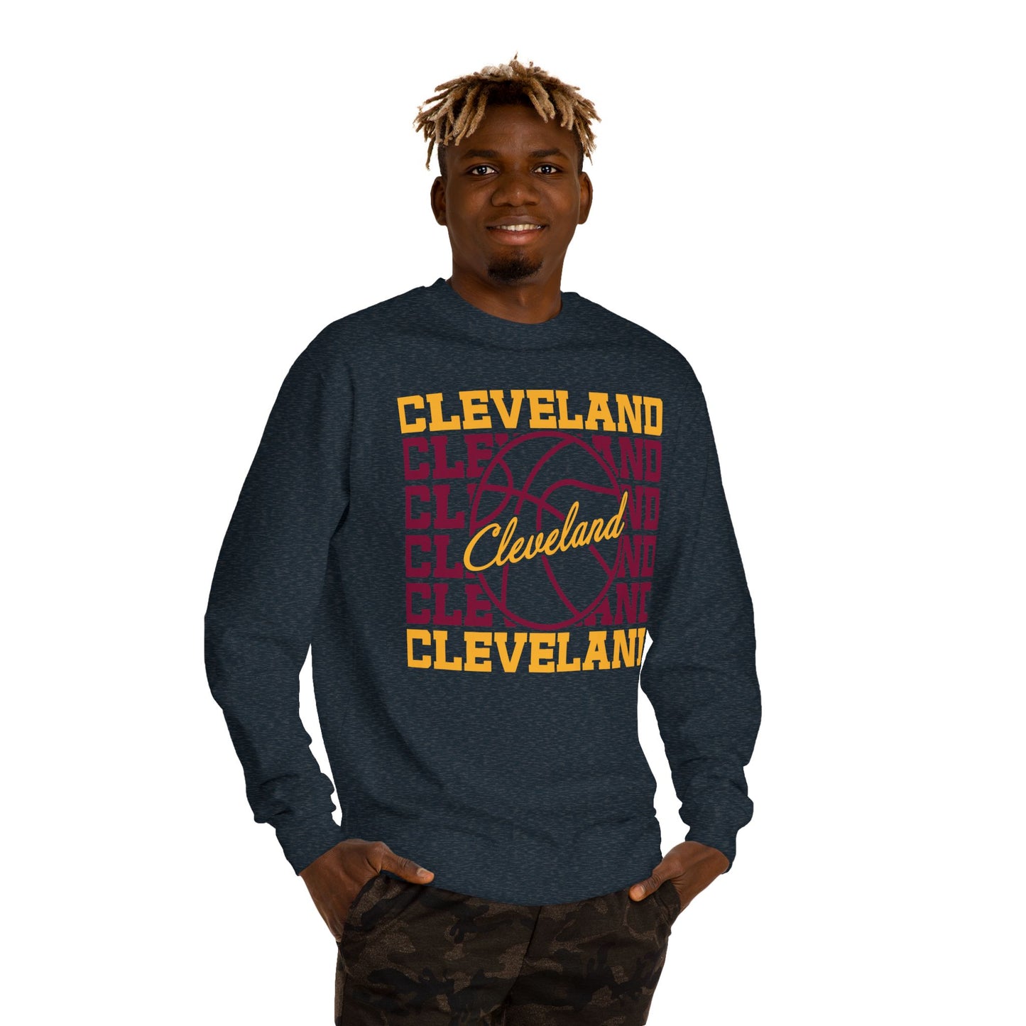 Cleveland Basketball Crewneck Sweatshirt – Retro Script Hoop Design
