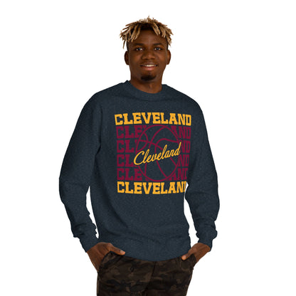 Cleveland Basketball Crewneck Sweatshirt – Retro Script Hoop Design