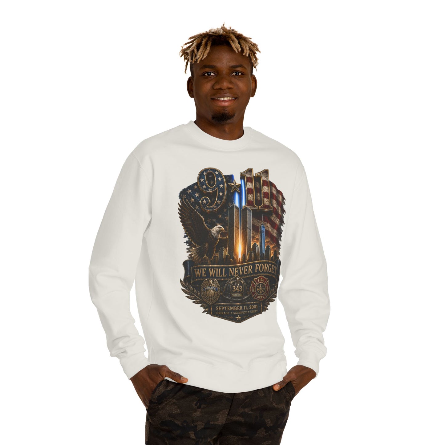 9/11 We Will Never Forget Memorial Sweatshirt
