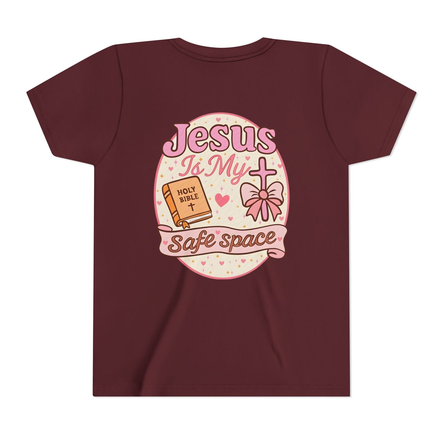Youth Tee — "Jesus Is My Safe Space" Christian Kids T-Shirt