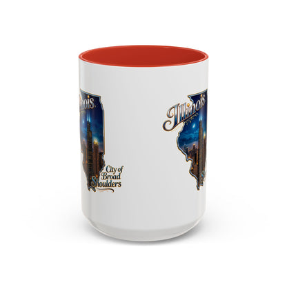 Illinois Skyline Accent Coffee Mug – City of Broad Shoulders Chicago Design (11/15oz)