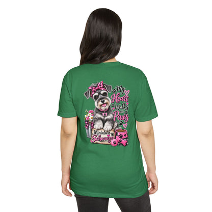 Miniature Schnauzer T-Shirt - "My Heart Walks on Paws" Cute Dog Tee