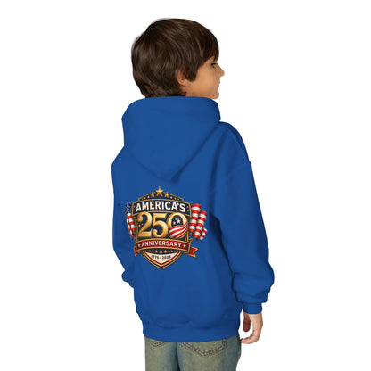 Youth Hoodie — "America's 250th Anniversary" Patriotic 1776-2026 Celebration Design
