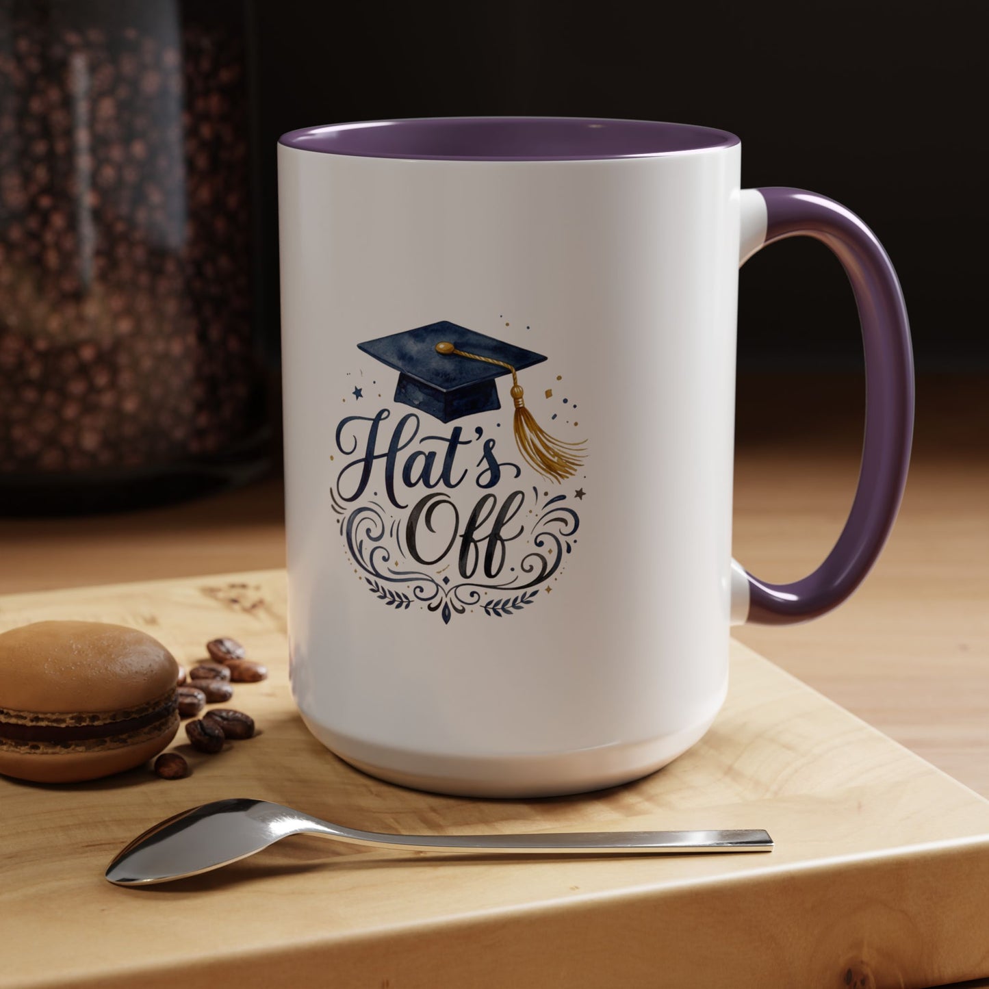 Graduation 'Hat's Off' Accent Coffee Mug — 11/15oz Celebratory Grad Gift