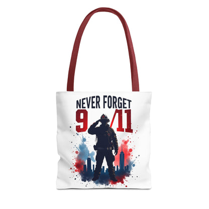 Never Forget 9/11 Tribute Tote Bag — Memorial Patriotic Canvas Carryall