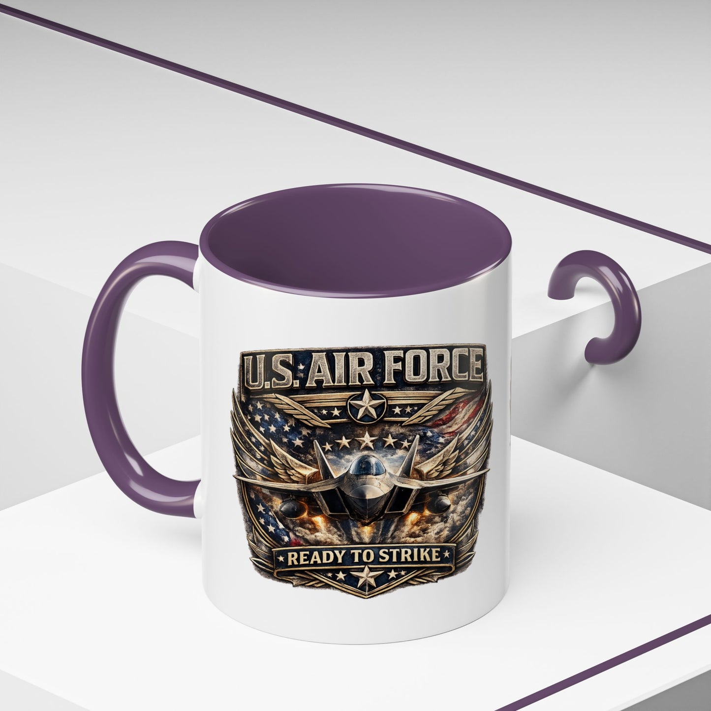 U.S. Air Force Accent Coffee Mug — "Ready to Strike" Military Aviation Gift