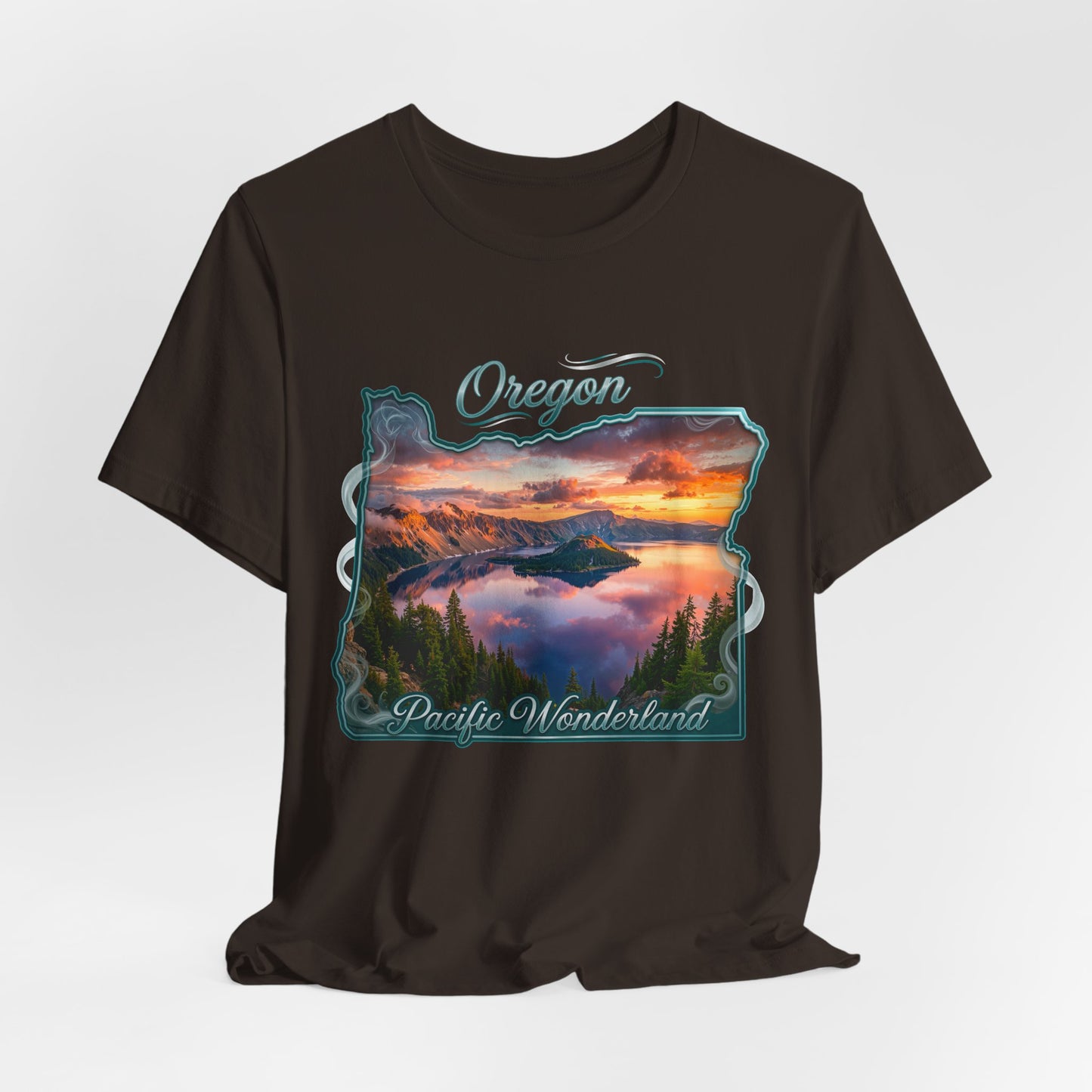 Oregon Pacific Wonderland T‑Shirt — Scenic Sunset State Map Tee