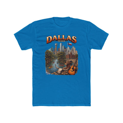 Dallas Skyline Graphic Tee — Retro Cityscape with Guitar
