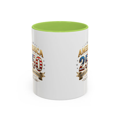 America 250 Coffee Mug — Patriotic 1776–2026 Anniversary Accent Mug