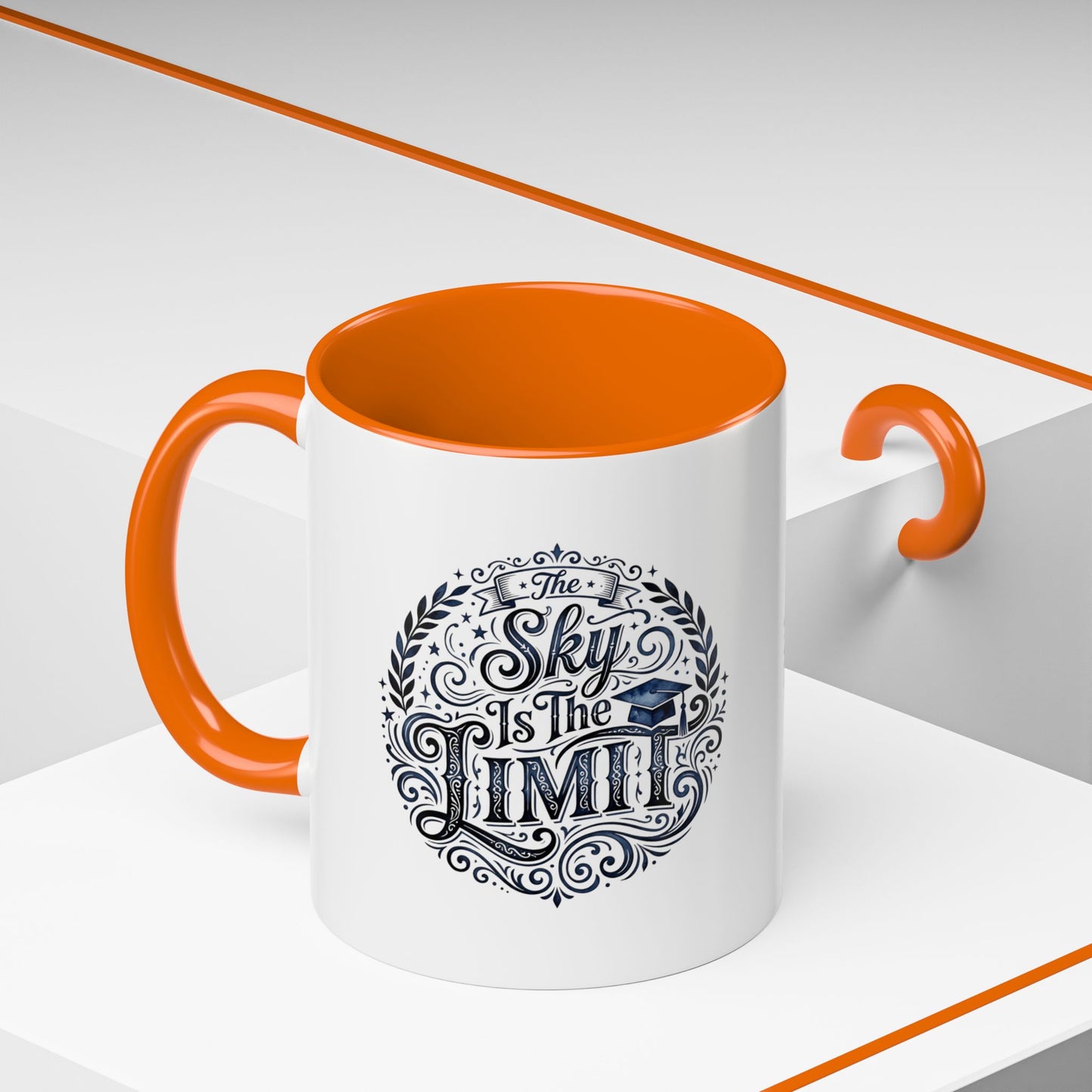Accent Coffee Mug — “The Sky Is The Limit” Inspirational Graduation Coffee Mug